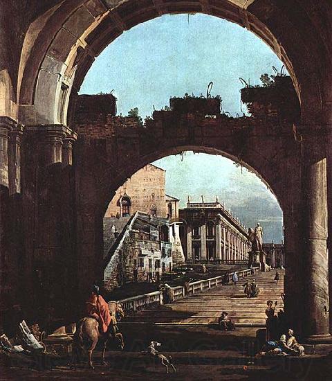 Bernardo Bellotto Capriccio Romano, Capitol Norge oil painting art